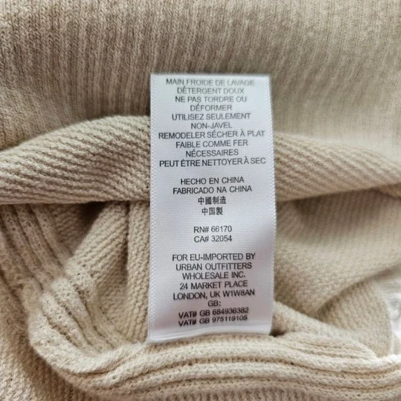 FREE PEOPLE Women's Criss Cross Pull-Over Cream Long Slit Tunic Sweater Sz L - Picture 11 of 14